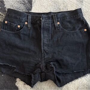 Levi's 501 Women's Black Denim Shorts Size 28